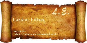 Lukács Edina névjegykártya